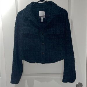 Nordstrom Dark Green Cropped Jacket